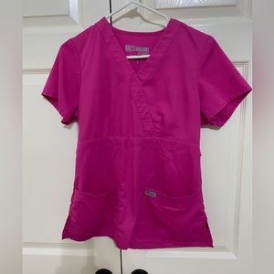 Bright pink Grey’s Anatomy scrub top
